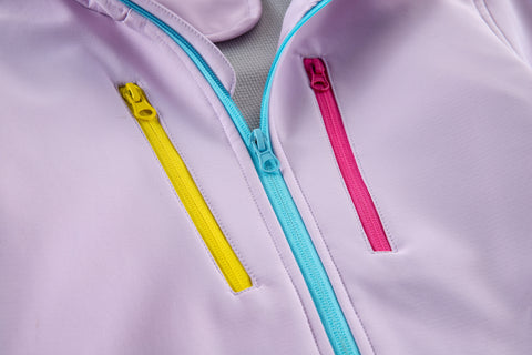 Kids Softshell Hooded Jacket with Rainbow Zip