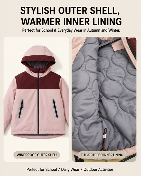 Kids' Color Block Hooded Jacket