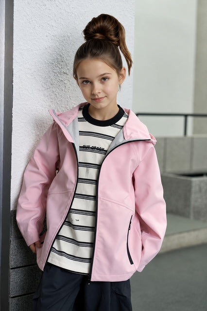 Kid's Lightweight Softshell Hooded Jacket