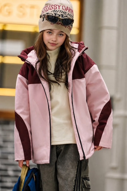 Kids' Color Block Hooded Jacket