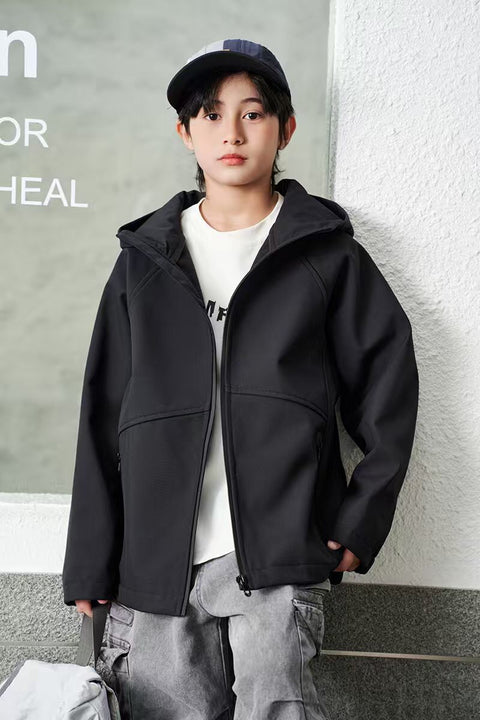 Kid's Lightweight Softshell Hooded Jacket