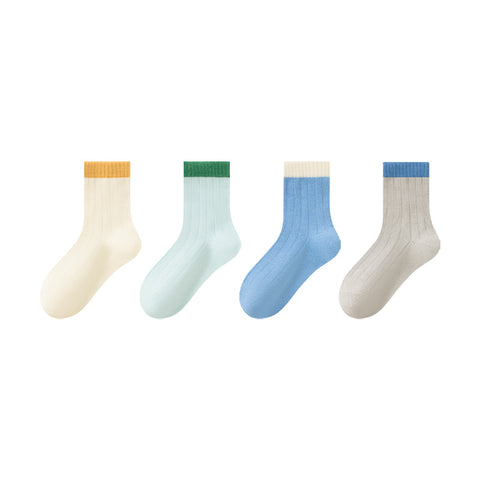 Boy's Color Block Ribbed Crew Socks