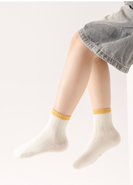 Boy's Color Block Ribbed Crew Socks