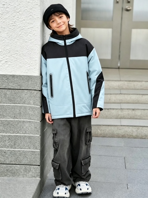Kids' Color Block Hooded Jacket