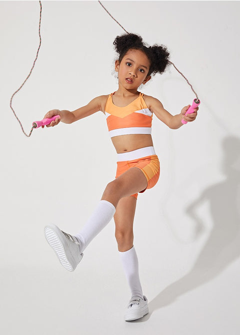 Fighting Girl Kids Collection Yoga Fitness Contrast Sports Shorts