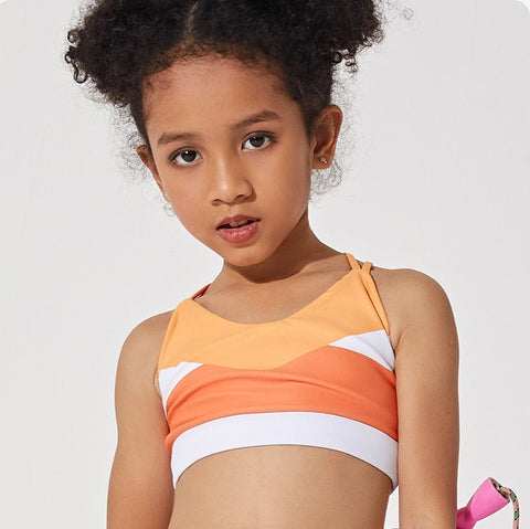 Fighting Girl Kids collection Yoga Fitness Contrast Sports Top
