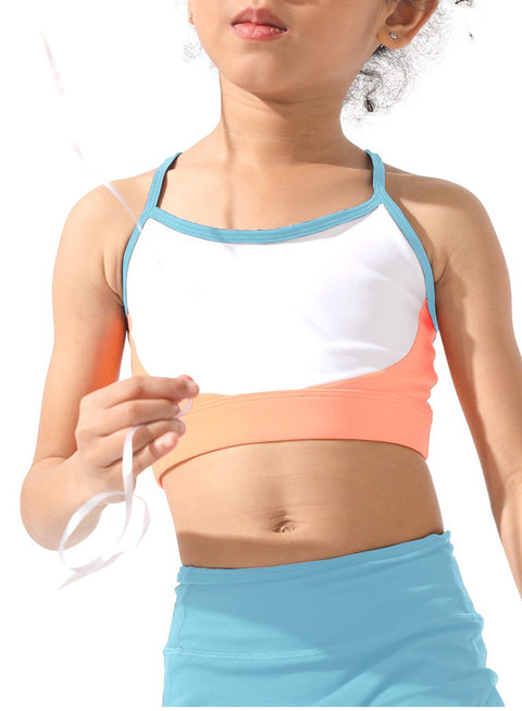 Fighting Girl Kids Collection Contrast Yoga Fitness Top