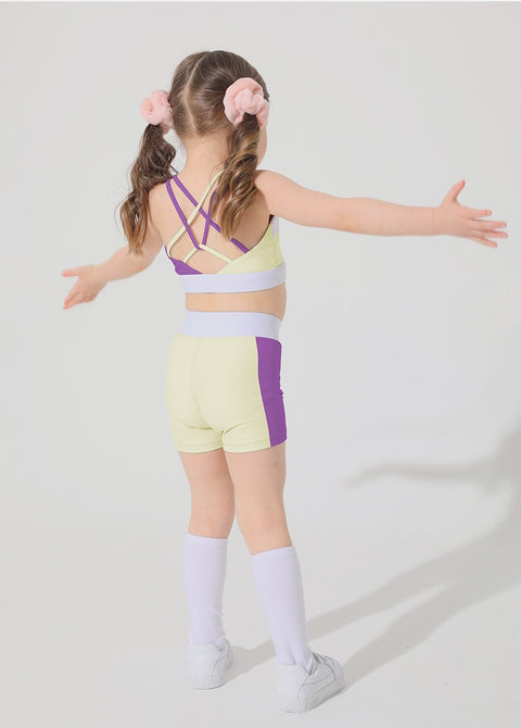 Fighting Girl Kids Collection Yoga Fitness Contrast Sports Shorts