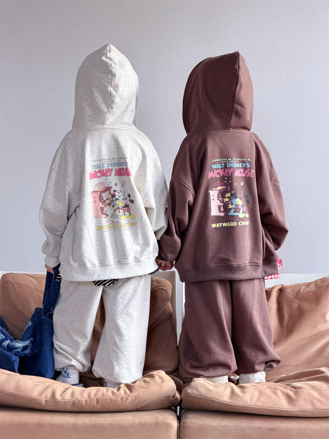 2026 NEW Kids' Hooded Sweatshirt & Jogger Set with Cartoon Print