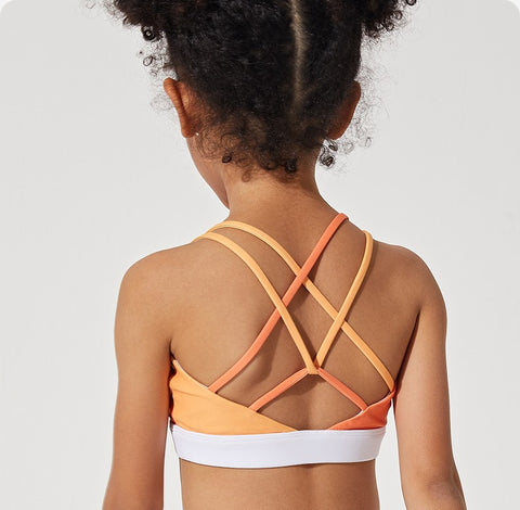 Fighting Girl Kids collection Yoga Fitness Contrast Sports Top