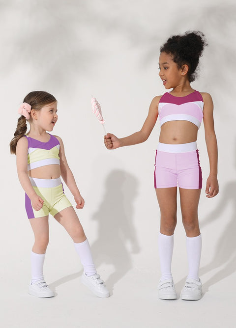 Fighting Girl Kids Collection Yoga Fitness Contrast Sports Shorts