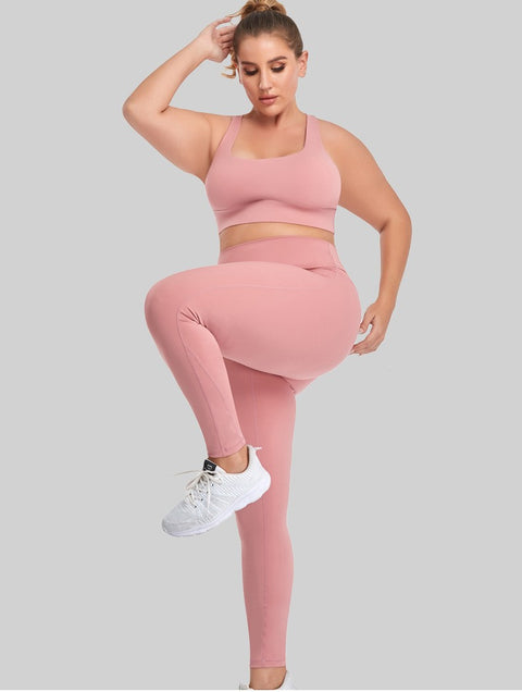 Plus size two-piece Women's High-intensity sportswear Fitness Pants