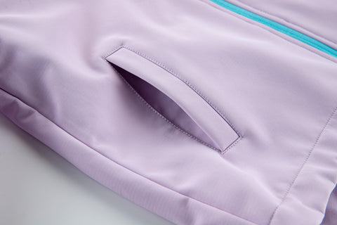 Kids Softshell Hooded Jacket with Rainbow Zip
