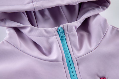 Kids Softshell Hooded Jacket with Rainbow Zip