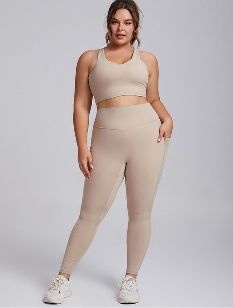 Plus size two-piece Women's high-end tight Sportswear Top