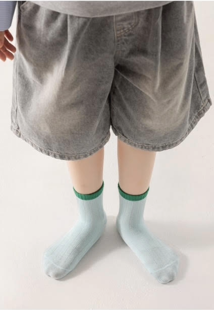 Boy's Color Block Ribbed Crew Socks