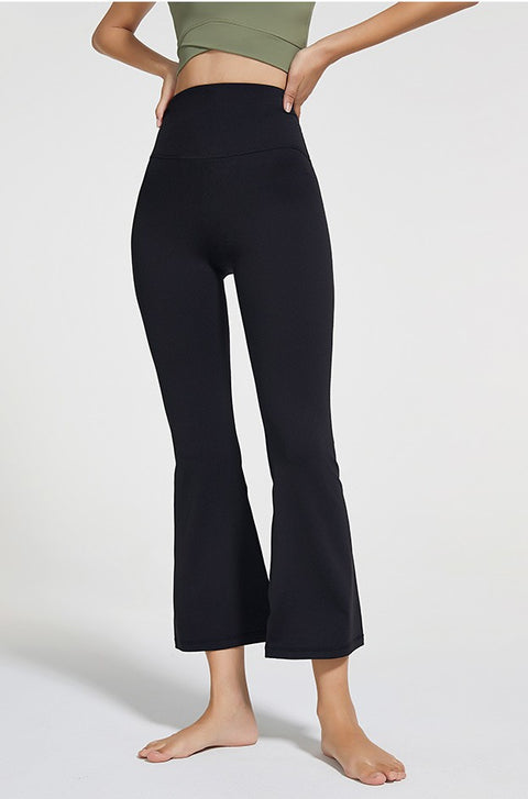 Women's High-waist Wide-leg Nude Flared Yoga Pants