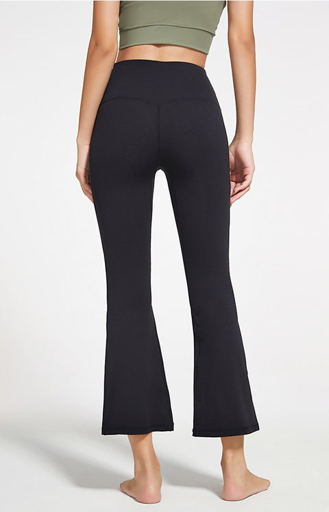 Women's High-waist Wide-leg Nude Flared Yoga Pants