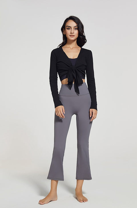 Women's High-waist Wide-leg Nude Flared Yoga Pants