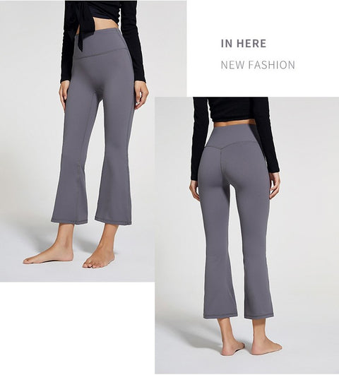 Women's High-waist Wide-leg Nude Flared Yoga Pants